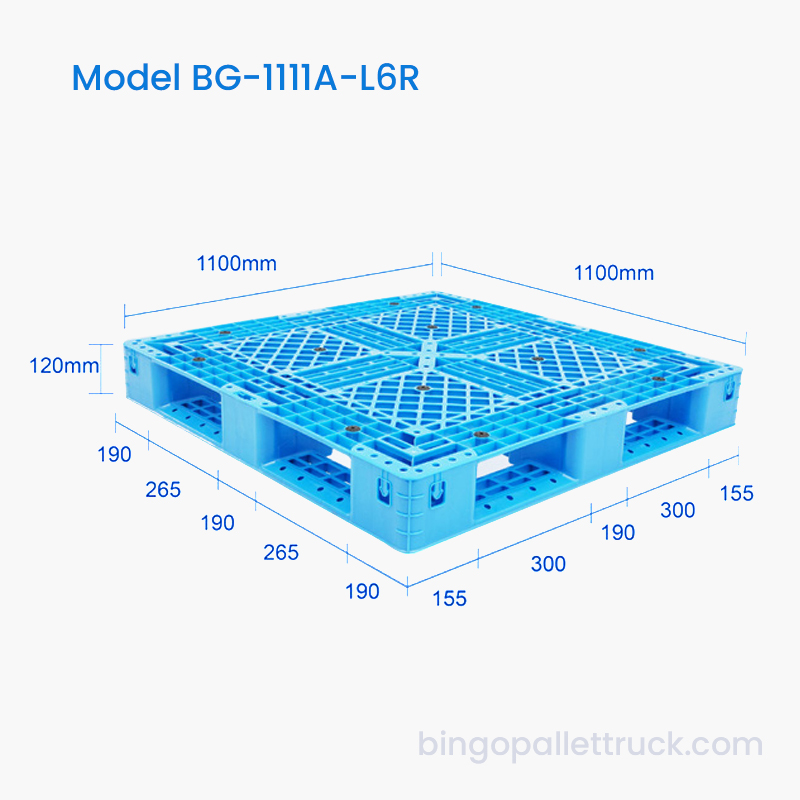 Dura 1100x1100mm Plastic Pallet pro Cibus et Potus distributio