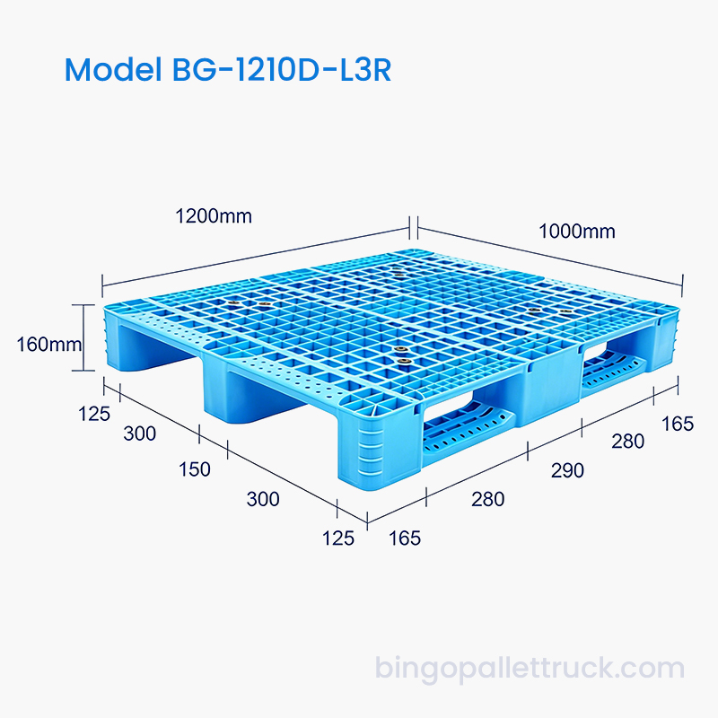1200x1000mm 3 Cursor Ferro confirmatus Plastic Pallet