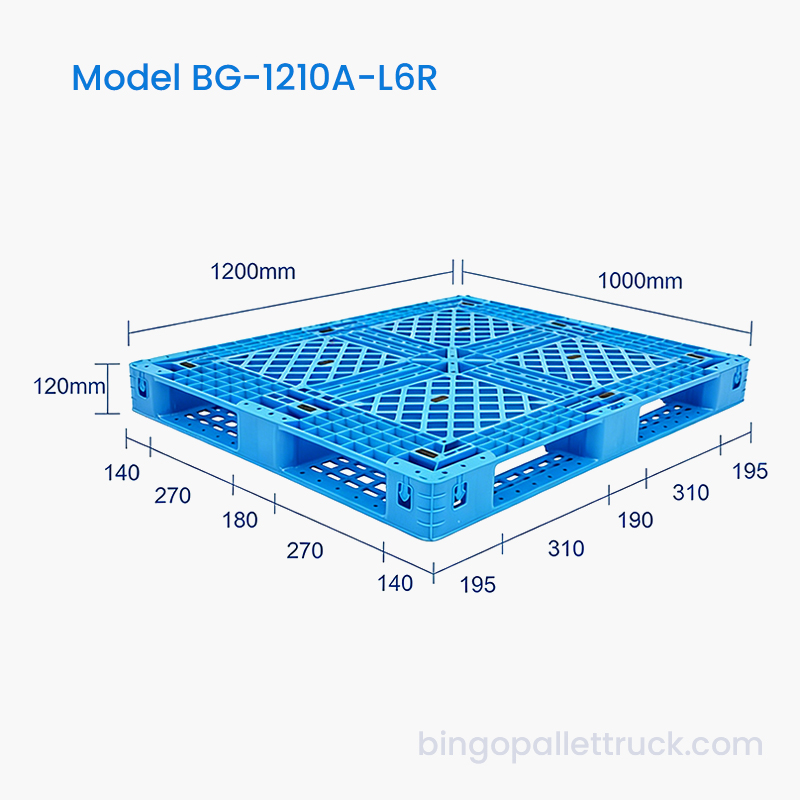 1200x1000mm Six Runner Plastic Pallet for Logistics Use