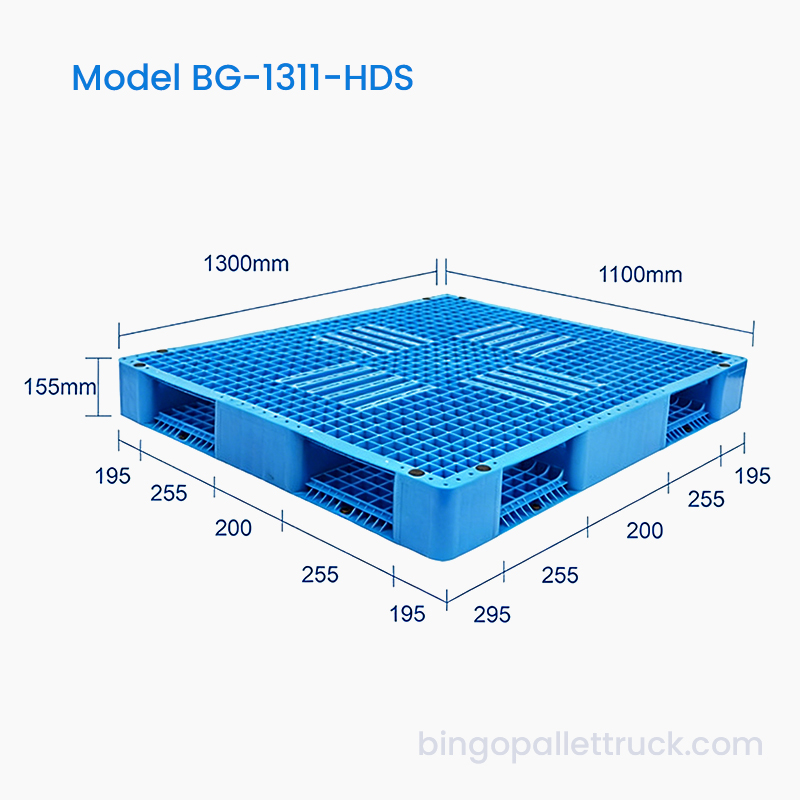 1300x1100mm Duplex Sided Plastic Pallet in CELLA