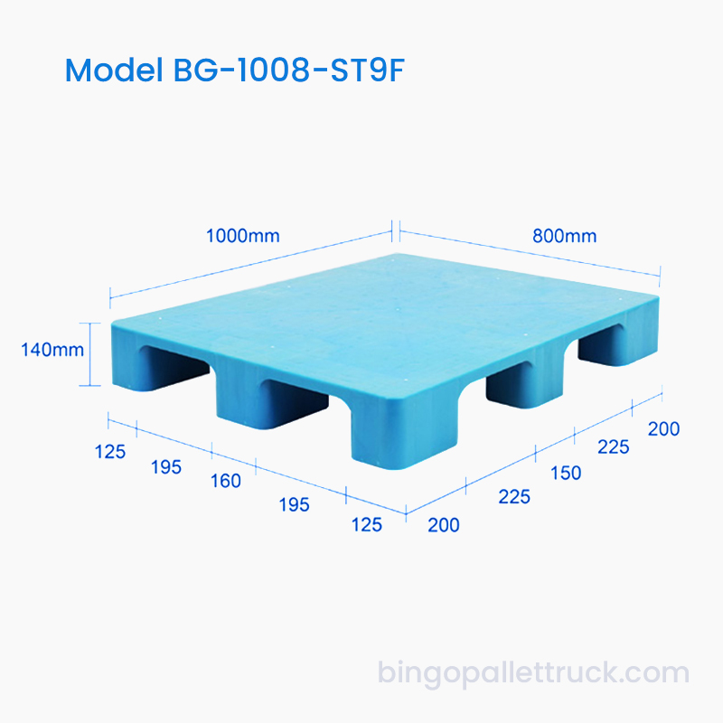 1000×800mm lux Solidum Top Novem Pedes Plastic Pallet