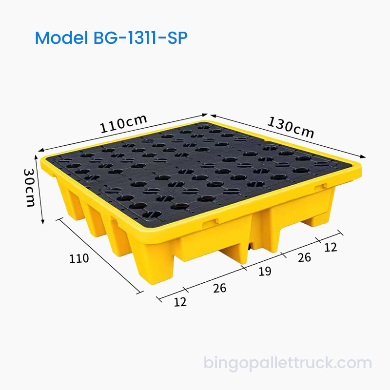 1300x1100mm Leak Probatur Plastic Pallet cum Grid Superficie pro IBC Totes
