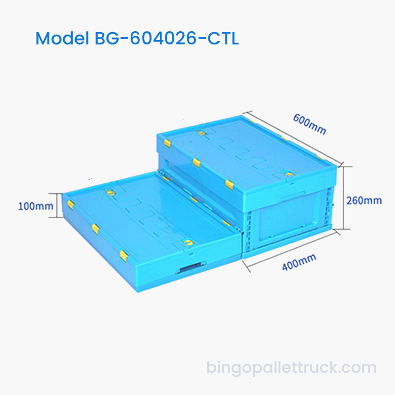 47L Collapsible Plastic Tote with Lid for Logistics Repono