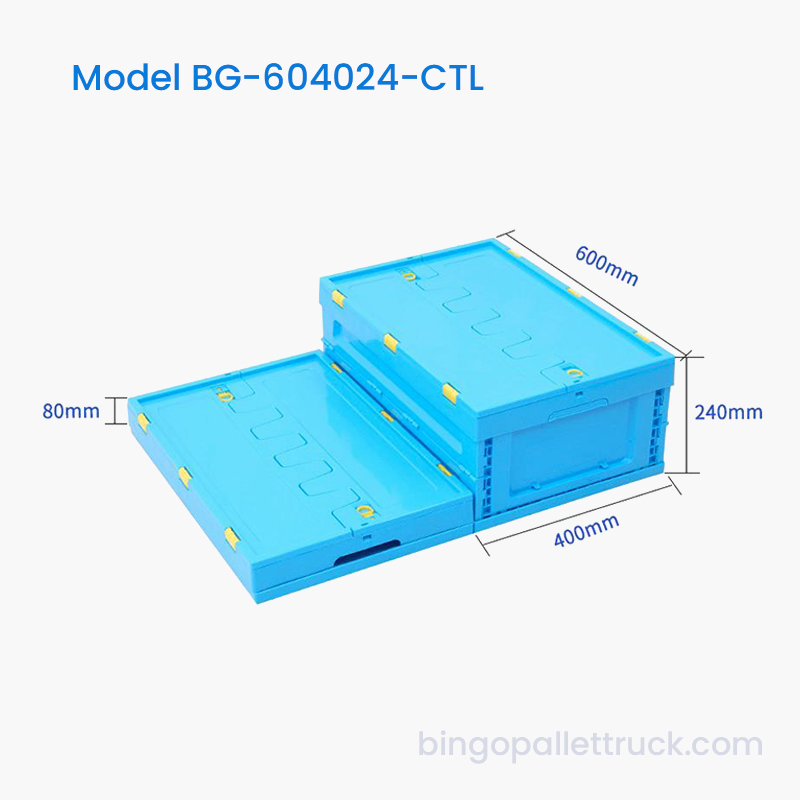 42L Maximum Capacity Collapsible Plastic Tote with Lid for Logistics