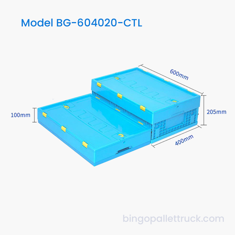 36L Collapsible Plastic Tote with Lid for Industrial Logistics