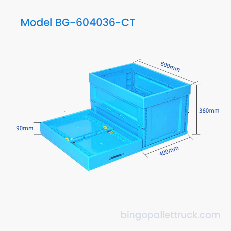 69L Collapsible Plastic Tote Box for Warehouse Bulk storage