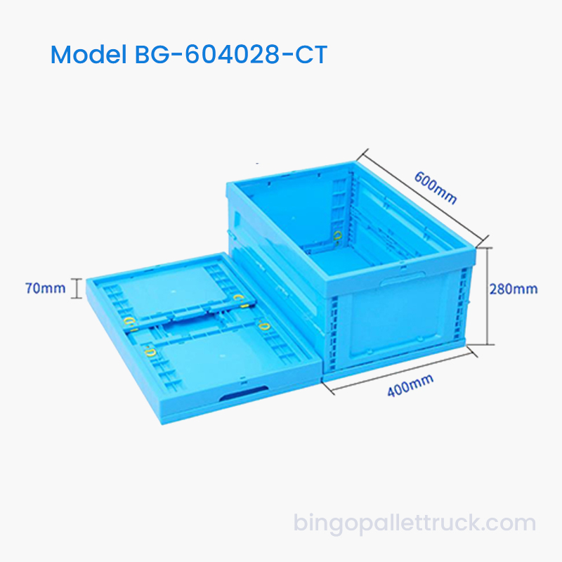53L Collapsible Plastic Tote Box for Retail Store mole Organization