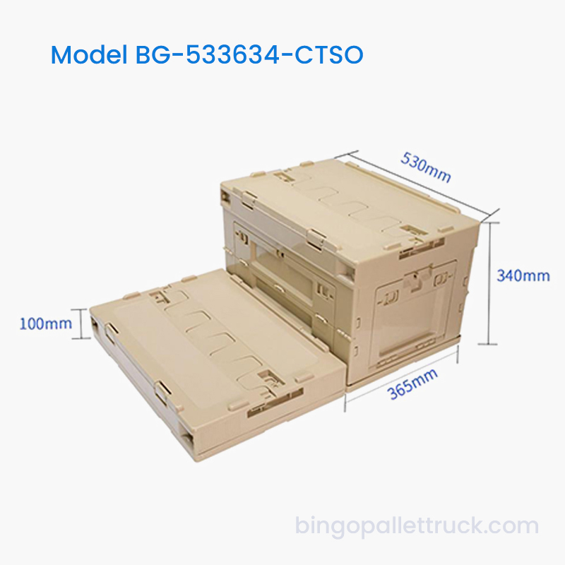 50L High Facultas Collapsible Plastic Tote with Side Open Door