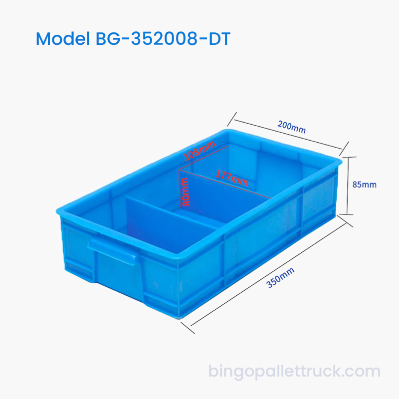 3-Compartment Dividable Plastic Tote Box for Small Machine Parts