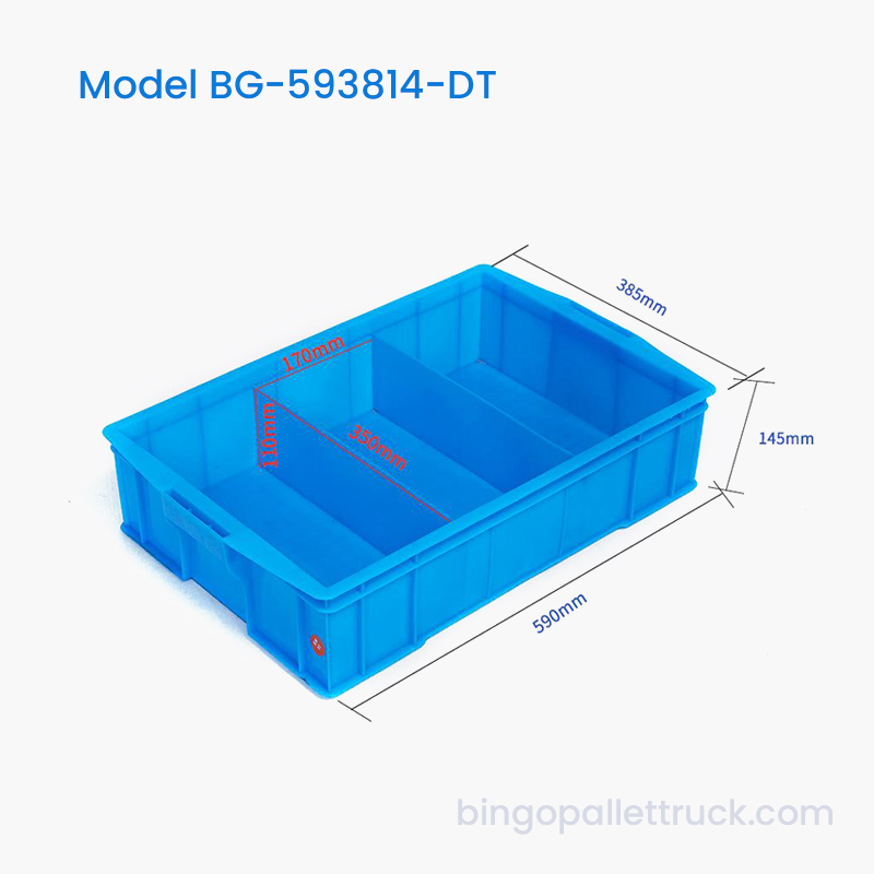 3-Compartment Dividable Plastic Tote Box for Industrial Component Storage