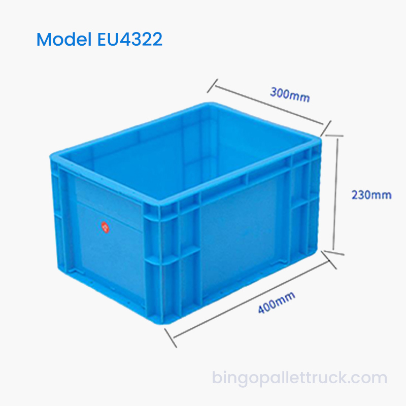 21L EU Plastic Tote Box Durable Storage Bin pro Partibus Tractantem