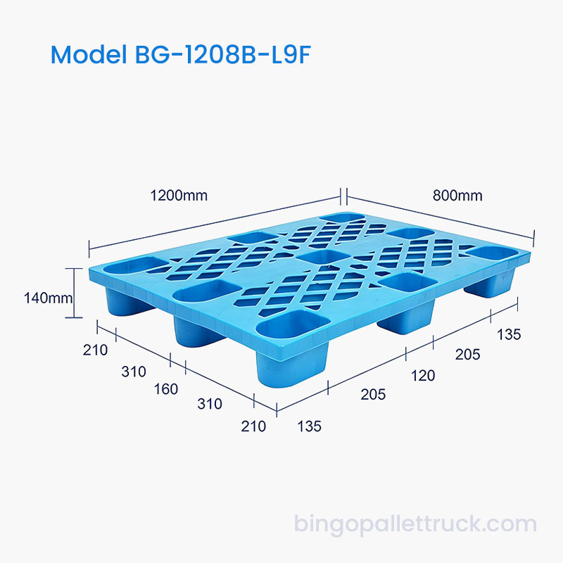 1200x800mm lux Pietas Plastic Pallet pro Cibus et Potus Industry PRAECLUSIO