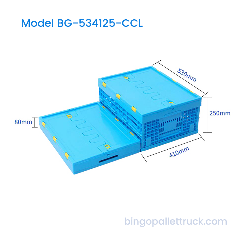 42L Spatium Compendii Collapsible Crate Plastic cum Lid pro Logistics