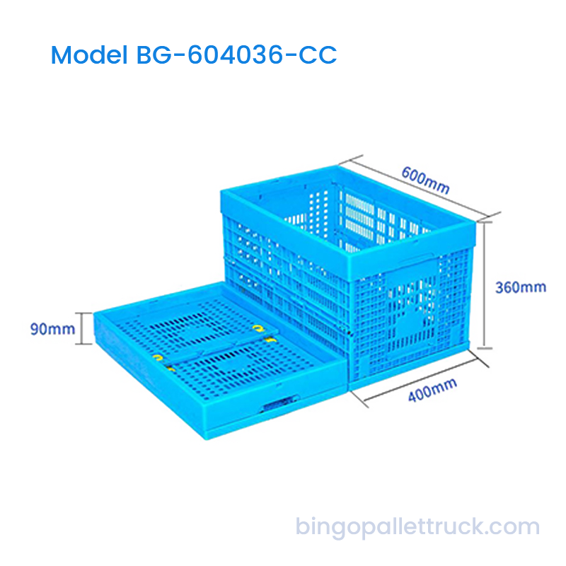 69L Maximum Capacity Collapsible Plastic Crate for Warehouse Mole Repono