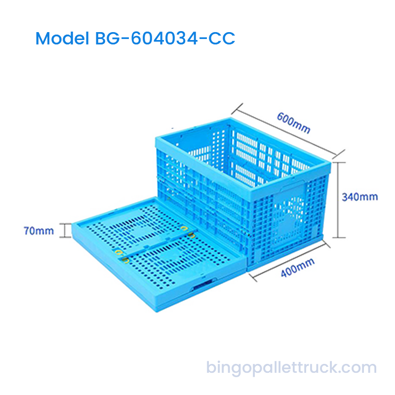 65L Collapsible Plastic Crate pro mole bona onerariam