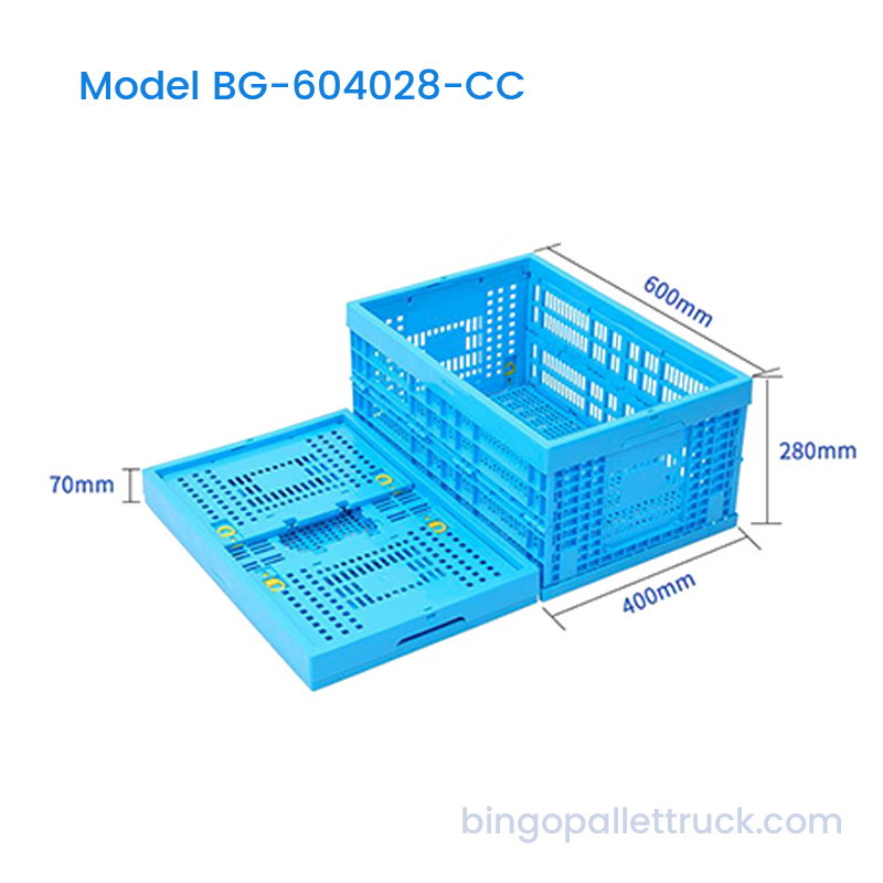 53L Collapsible Plastic Crate for Retail Store mole Organization