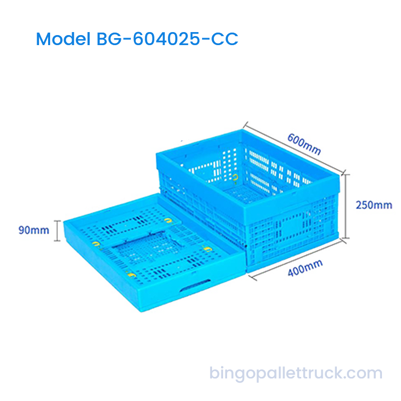 47L Collapsible Plastic Crate for Industrial Warehouse