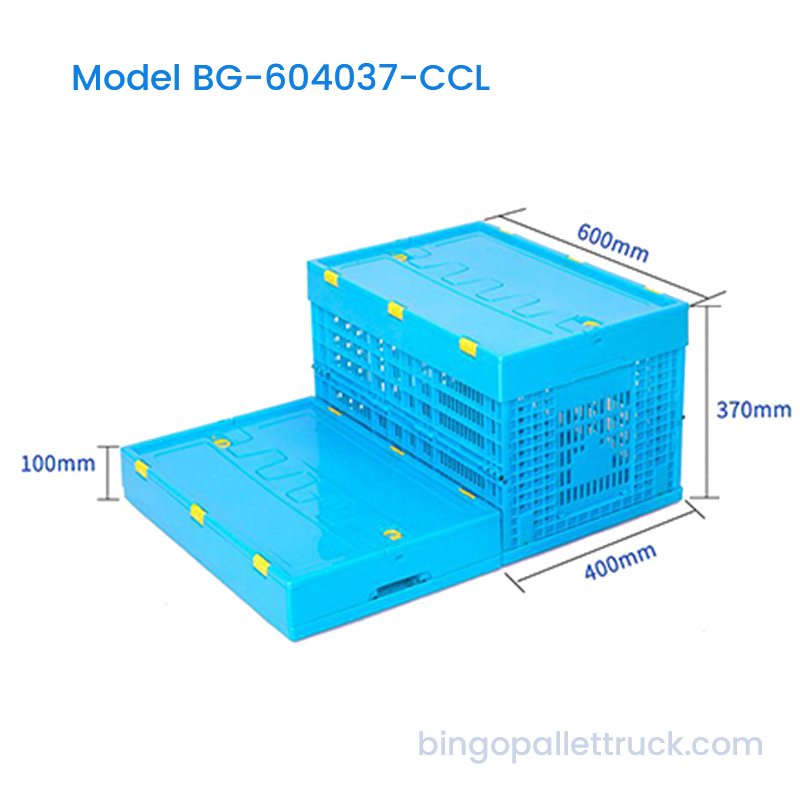 69L Collapsible plastic Crate with Lid for Warehouse