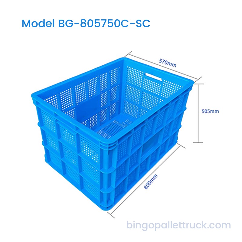 194L Gravis Officium Stackable plastic Crate pro mole bona onerariam