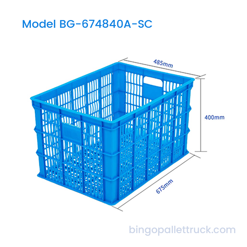 107L High Facultate Stackable Gravis Officium HDPE Plastic Storage Crate