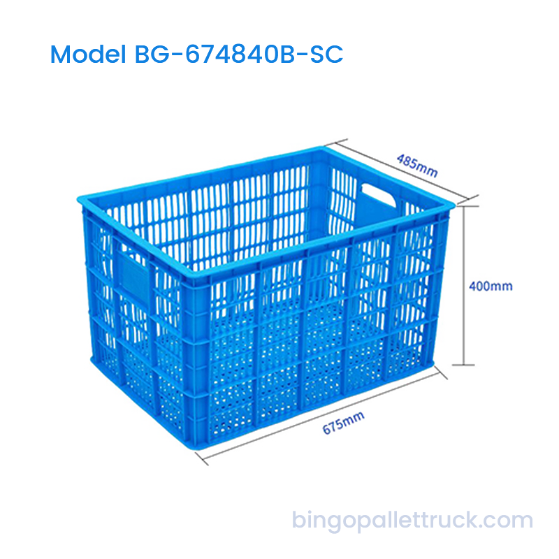 107L Sturdy HDPE Stackable Plastic Crate for Supermarket Distribution .