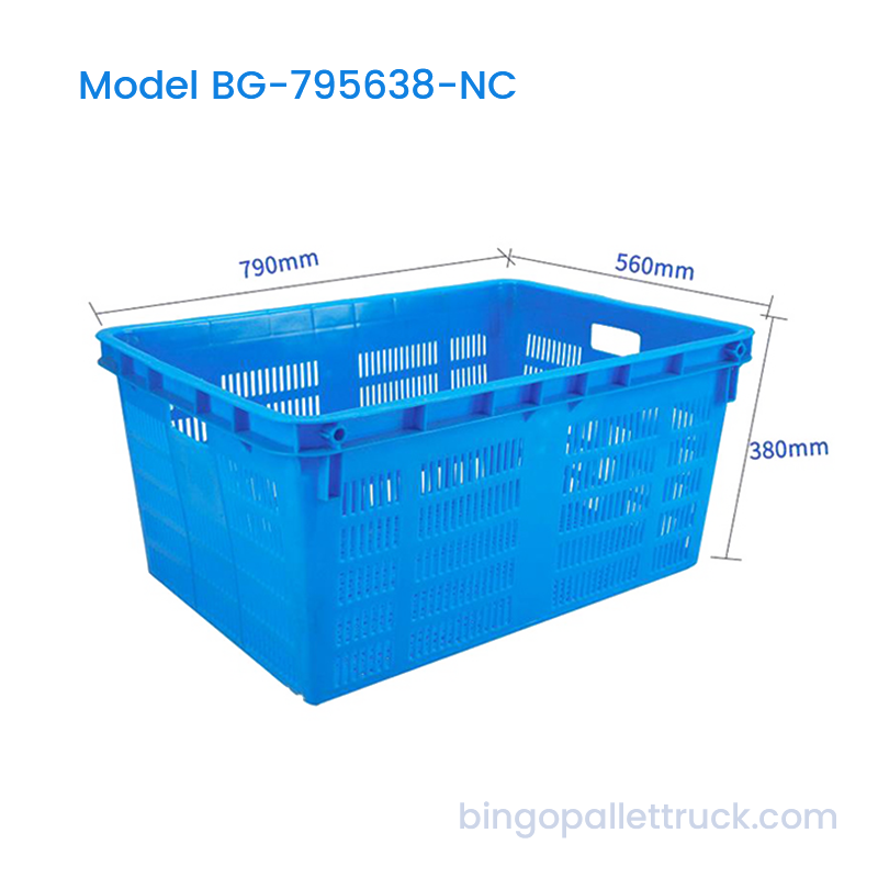 134L Nestable Plastic Crate pro Fructibus Vegetabili Transport