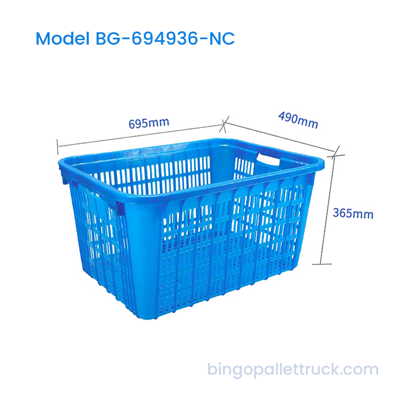101L Dura Nestable crate plasticae pro fructibus et leguminibus