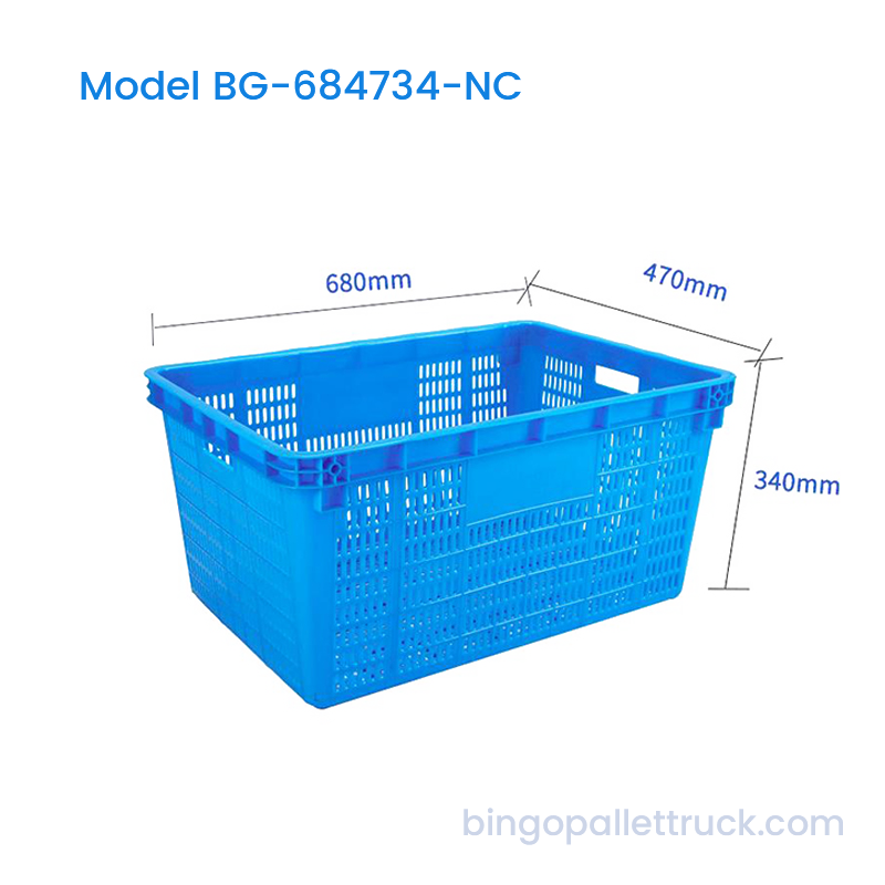 91L Princeps Fortitudo HDPE Nestable Plastic Crate pro Agriculture