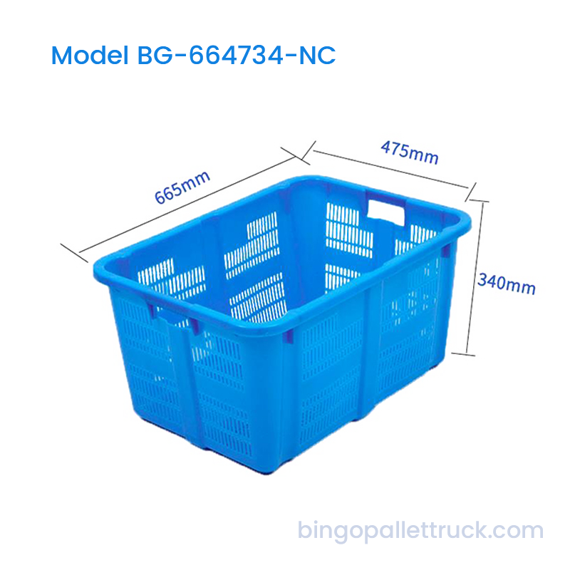 88L Nestable Plastic Gravis Officium Basket pro Mole Harvesting