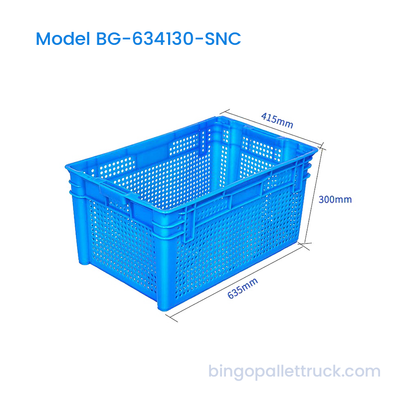 64L Stackable nidificans HDPE crate pro fructibus et leguminibus