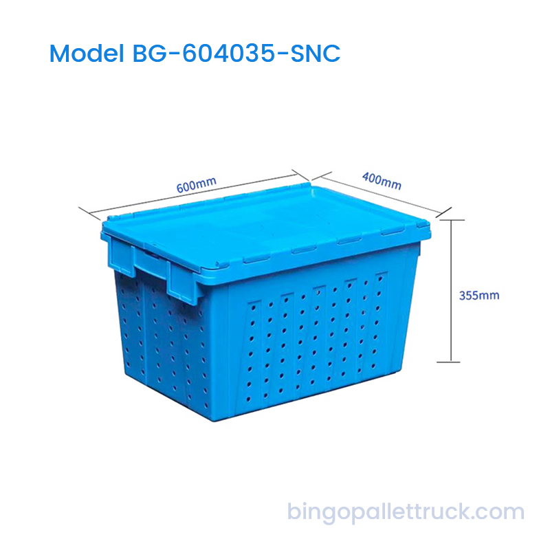 67L Stackable Slanted nidificans facite Crate cum Integrated Lid
